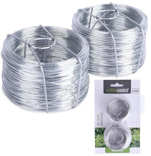 2x50m Pflanzen-Bindedraht Silber – Blumendraht zum Basteln, flexibler Pflanzendraht für Gartenarbeit, Pflanzenstütze & Rankhilfe, robuster Bindedraht für Kletterpflanzen & Blumen, ideal für DIY & Deko