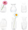 Kleines Glas klare vertikale Streifen Vase Bud Vasen in Bulk EylKoi Set von 6 verschiedenen Formen Vintage Mini Tiny Flower Vasen Modern Cute für Home Table Hochzeit Dekor Mittelstücke Party Esszimmer