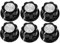 LAPYAPPE 6 Stück Potentiometer-Knopfkappe elektronik zubehör Knöpfe für Gitarren-Effektpedalknopf Lautstärkeregler Instrumentenzubehör Potentiometer-Bedienknopf Bakelit Black