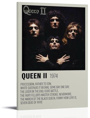 HILQBUFN Leinwandbild, Motiv: Queen Queen II, wasserdicht, kratzfest, UV-beständig, elegante Dekoration für Zuhause und Büro, klassisches, modernes Design, Rahmenstil: 60 x 90 cm