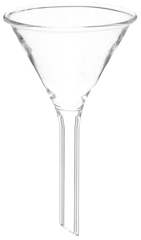 Glass Feeding Funnel for Chemistry Experiments and Analytical Use | Solid Shape, Reusable Hand Washable Glassware, Suitable for Bottles, Liquid Filling and Chemical Work