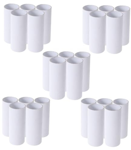Tofficu 25pièces Lot de Tubes Carton Blanc Rouleaux De Papier Vierges pour Bricolage DIY Décorations