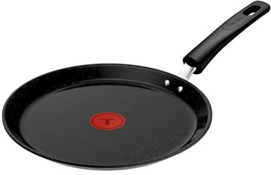 Tefal Explore On Keramikcrêpepfanne 28 cm, langlebige keramische Antihaftversiegelung, Fusioncore-Technologie, kratzfest, Thermo-Signal, für alle Herdarten geeignet, Schwarz, G2143932