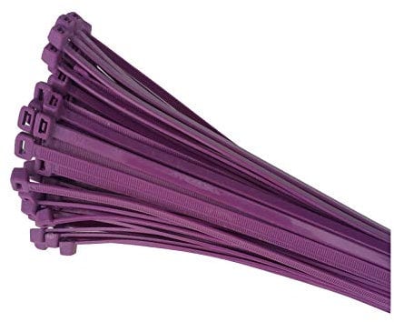 100 x Purple Nylon Cable Ties 300 x 4.8mm / Extra Strong Zip Tie Wraps