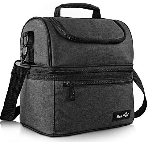 Hap Tim Borsa Termica Borsa Pranzo con Tracolla Grande Capacità Borsa Termica pasto per la a scuola - Grigio scuro (UK-LB-16040-DG)