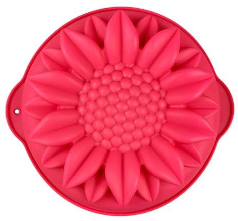 GMMH Backform aus Silikon in Blumenform D1 (Pink), Sonnenblume Silikonbackform Blume Floral, Kuchenform, Form, Silikonform, Obstbodenform Rührkuchen Springformkuchen Obstkuchen Biskuitkuchen