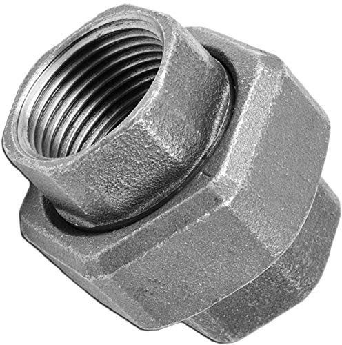 Gewinde Fitting Verschraubung aus Temperguss verzinkt - Verschraubung flach dichtend mit 1 Rohr Zoll Innengewinde IG Nr. 330