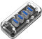 Orico Hub USB 4 ports - USB3.0 - alimenté par bus / transparent - 1 mètre
