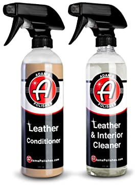 Adam's Polishes Leather Care Kit - Leather Cleaner & Conditioner Car Cleaning Supplies | UV Protection for Interior Accessories Steering Wheel Seat Dash Vinyl Shoe Polish Jacket