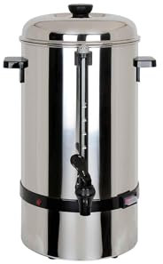 L2G - Percolateur 10 Litres - Machine à Café à Filtre Permanent Inox + Thermos Café Inox - Robinet Anti-Gouttes - Indicateur de Niveau - 70 Tasses - Ø265 mm x H.540 mm