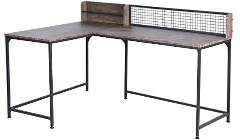 Homy Casa Computerschreibtisch L-Form MDF Schreibtisch Eckschreibtisch Stabiler Schreibtisch 165x110x75-95cm