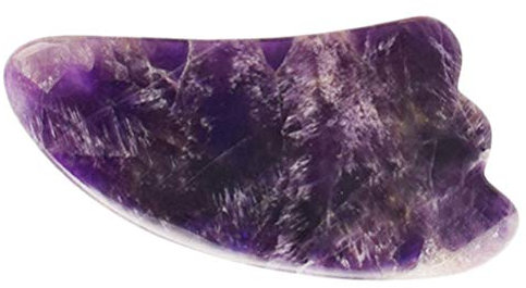 Jade Gesichtsroller Natürlicher Amethyst Gua Sha Stein Massagegerät Anti Aging Anti-Falten Gesichtsroller Werkzeug für Gesicht Augen Hals Körper