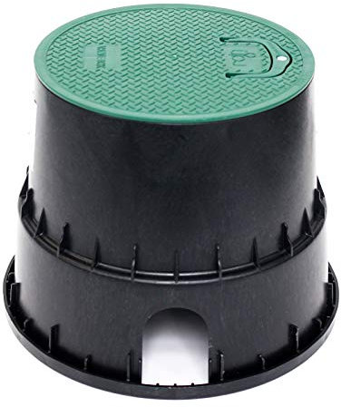RAIN Ventilbox Large – Robuste Runde Ventilbox für Gartenbewässerung, Schutz für 1-2 Magnetventile, Absperrhahn & Wasserzähler, UV-beständig