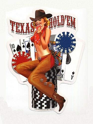 Sticker-Designs 10cm! Klebe-Folie Wetterfest Made-IN-Germany: Texas HOLD EM Casino Girl E861 UV Waschanlagenfest Auto-Aufkleber Profi-Qualität!