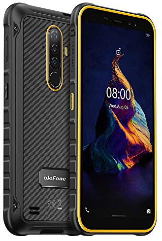 Ulefone Armor X8 Outdoor Smartphone ohne Vertrag, 4GB+64GB, 256GB Externe SD, Android 10 Handy IP68 Wasserdicht, 13MP Dreifachkamera Unterwasser, 5080mAh Akku, NFC-Fingerabdruck, 5,7’’ HD+ Orange