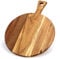 Planche à découper en bois d'acacia avec poignée - Planche à découper ronde pour cuisine, viande, pain, charcuterie, blocs à découper, cercle circulaire pour pizza, fromage