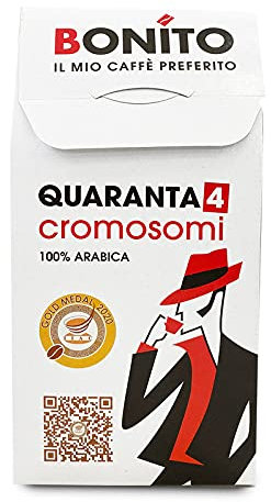 Caffè Bonito - Macinato 44 CROMOSOMI miscela 100% arabica per moka- 1000 gr. (4 pacchi da 250 gr.)