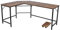 Schreibtisch L Form - industrial Design, aus Metall, 138x138 cm, mit mobiler Ablage, Schwarz Braun - Eckscreibtisch, Computertisch, Bürotisch, Arbeitstisch für Home Office, Büro, Vintage Retro Tisch