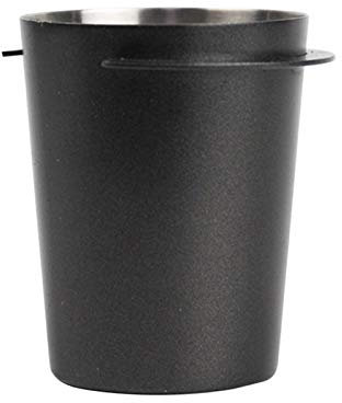 Bicchiere dosatore per caffè, in acciaio inox, da 58 mm, per macchina da caffè, con manico in polvere, per macchina da espresso, filtro per macchina da caffè (nero)