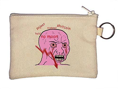 Stock Trader Wojak Market Crash Panic Scam Monedero llavero Beige One Size