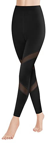 GOVIA 1er Pack Sport Leggings Damen lang High Waist Push Up Sportleggings Gym Pants Sporthose Elastisch Bauchweg Yoga Hose Fitnesshose Laufhose 4132 Schwarz L-XL