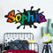 Graffiti Wall Sticker - Personalised Paint Splatter Rainbow Name Wall Decal Art (60cm Width x 45cm Height)