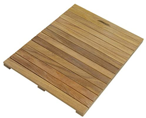 Zhaomi Pedana Doccia Legno Ecologico,Pedana Doccia,Tappetino Doccia,Tappeto Antiscivolo Doccia,Pedana Doccia in Legno di Lusso,Stile Premium Naturale,per l'Uso di Accessori da Bagno (90x70cm/35x28in)