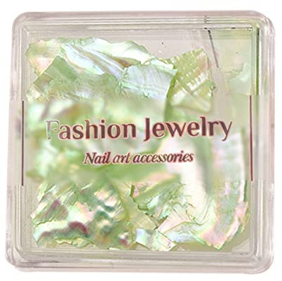 Nail Confetti Powder Metallic Mirror Holographic Chameleon Flakes Paillette Chrome Nail Powder Irregular Nail Art Glitter Sequins Flakes Shells Slice Manicure Nail Art Decoration Ornaments Green