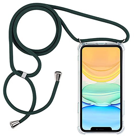 PuYu Zhe Kompatibel mit iPhone 14 Pro Hülle,Verstellbarer Handykette Hülle klarer Silikon Seil Necklace Handyhülle mit Kordel Tasche TPU Bumper Schutzhülle-Grau