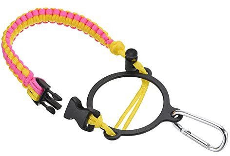 PATIKIL Water Bottle Holder, Paracord Handle Carrying Lanyard Strap Carrier with Ring for 12oz to 64oz Wide Mouth Bottles, Pink, Yellow