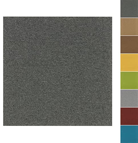 FLODI. Heavy Duty Carpet Tiles Edinburgh, 50 x 50 cm (Anthracite, 24 Tiles, 6 m²) Commercial Carpet Tile Flooring Squares, Bitumen Back Floor Tiles for Home, Office and Business