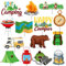 36Pcs Camping Party Cupcake Toppers Camper Themed Cupcake Toppers Sticks Happy Camper Birthday Party Cake Decorations for Adventurer Baby Shower Supplies