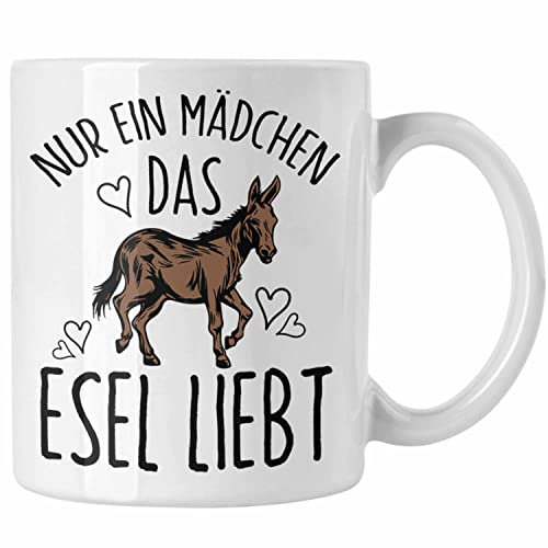 Trendation - Lustige Esel-Tasse Geschenk für Mädchen, die Esel lieben Nur Ein Mädchen Das Esel Liebt (Weiß)