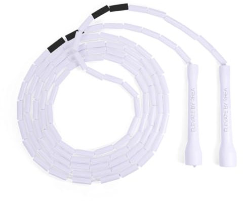 Elevate Beaded Jump Rope - Professional Jump Rope with an adjustable length up to max. 3 mt, thickness 3mm poly cord/8mm including perlen, weight 0.1 kg. (Schwarz/Weiß