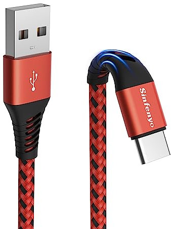 USB C Charger Cable [1M], USB A to USB C Cable Nylon Type C Charger Cable Fast Charging Compatible with iPhone 16 15 Plus Pro Max, Samsung Galaxy S25 Ultra S24 S24+ S23 S22 S21 Plus S20 FE S10 S9