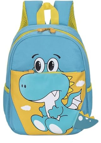 Pawleso Kita Kinderrucksack, Dino Kinderrucksäcke 2~6 Jahre Kinder Rucksack, Dinosaurier Krippenrucksack mit Brustgurt, Jungen & Mädchen Backpack 30cm, Gelb, Höhe 80~115cm