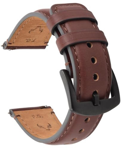 Fullmosa Bracelet 22mm 20mm 24mm 19mm 18mm Bracelet de Montre en Cuir, Bracelet de Montre de Remplacement Compatible avec smartwatch et montres universelles, Bracelet de Montre pour Homme et Femme