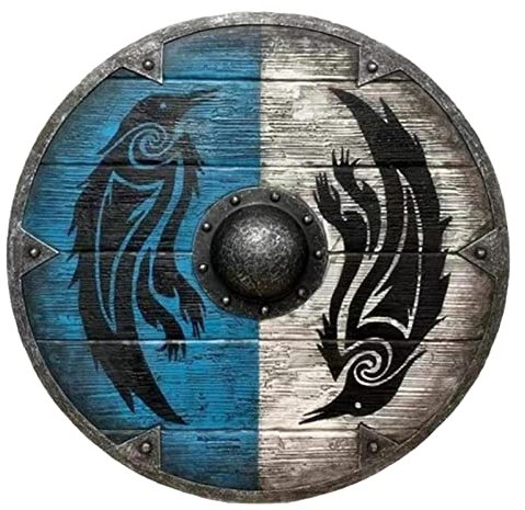 Quzente Wikinger Schild, 38,1 cm Großes Holzschild, Mittelalterliches Wikinger Schild, Kampf Rollenspiel Dekorationsschild, Geeignet Für Heimdekoration, Rollenspiel Werkzeuge