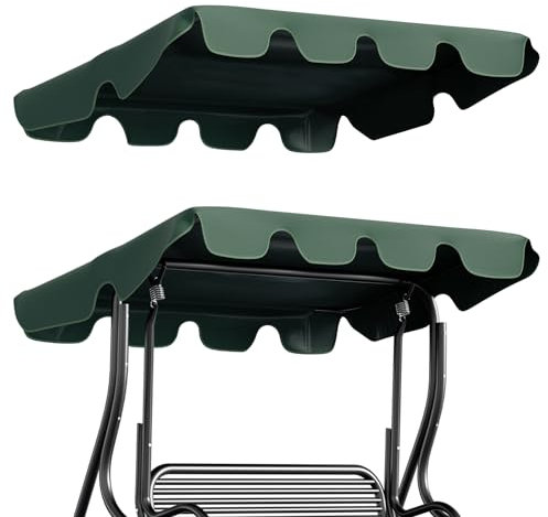 Yakimz Universal Sonnendach für Hollywoodschaukel, Sonnendach für Hollywoodschaukel Dach-Plane für Ersatzdach Gartenschaukel ca 210 x 145 cm 3-Sitzer|Grün
