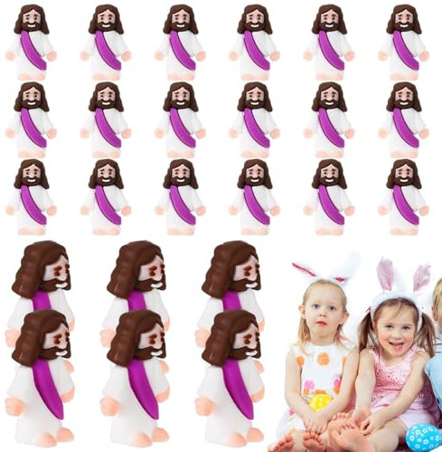 24 Stück Jesus Figuren Für Ostern, Christus Retter Jesus Puppe, Christus Erlöser Jesus Puppe, Niedliche Jesus Figuren Für Ostern, Für Ihr Zuhause Machen, 3,5x3cm