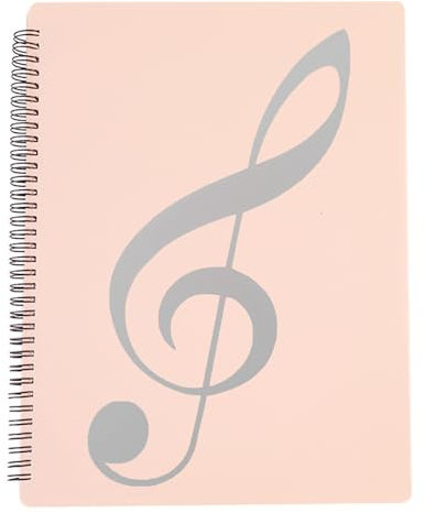 MUROAD A4 Sheet Music Folder, Allow Annotations, Eliminate Glare, 60 Pages Spiral Sheet Music Binder Holder Storage Organizer, Pink