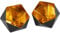 Gadgy Teelichthalter Schwarz Gold - Windlicht-Set 2-Pcs - Metall in Diamantform - Deko fur Esstisch & Wohndeko - Schwarz - 10 x 9 cm