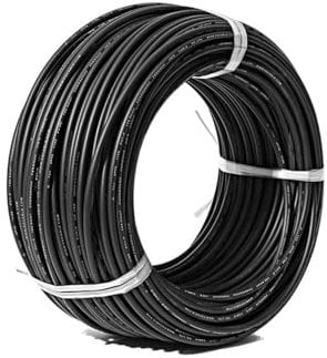 outdoor extension 10 AWG 100 Meters Black or Red Solar Cable 6mm Square Solar Panel Extension Cable Copper Wire solar sheathed(Color:100 Meters Black)