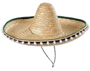 DISBACANAL Sombrero mejicano de paja 45cm - Azul