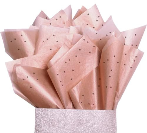 ZOPJUMA Carta Velina Rosa Adolescente Perlescente, 10 Fogli, 50x66 cm, Glitterata per Feste, Matrimoni, Compleanni, Artigianato