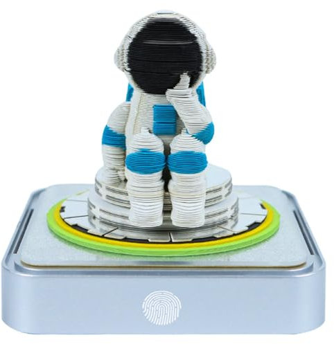 EHOTER Time Piece Kalender 2025, 3D-Kalender 2025 mit Lichtern, 3D-Notizblock, Kunstblöcke, Kalender, kreativ, Papierschnitzerei, klebrig, DIY-Notizen, Geschenk für Weihnachten (Astronaut)