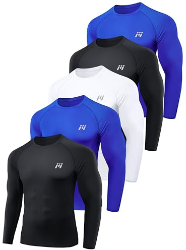 MEETWEE Kompressionsshirt Herren, Kurz/Langarm Funktionsshirt Männer Sportshirt Training Fitnessshirt Atmungsaktiv Laufshirt Unterhemd für Laufen Jogging Sport Turnhalle