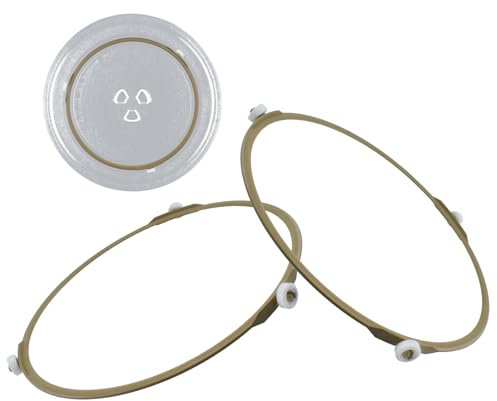 SATUY 8.7 Microwave Turntable Ring, Microwave Oven Glass Plate Tray Support, Rotating Roller Support Ring with 14 mm Rollers (2 PCS)