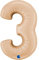 Folienballon Zahl 3 XXL 102 cm Satin Nude – Wiederverwendbarer Zahlenballon aus Italien – Helium- und Luftbefüllbar – Für Geburtstag, Hochzeit, Babyparty, Jubiläum, Eventdeko