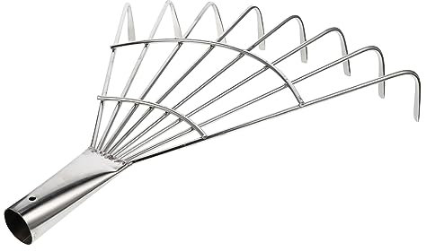 BESPORTBLE Edelstahl Gartenrechen Mit Zinken Edelstahlrechen Rostfrei Multifunktionaler Boden Laubrechen Für Rasen Laub Und Gartenarbeiten